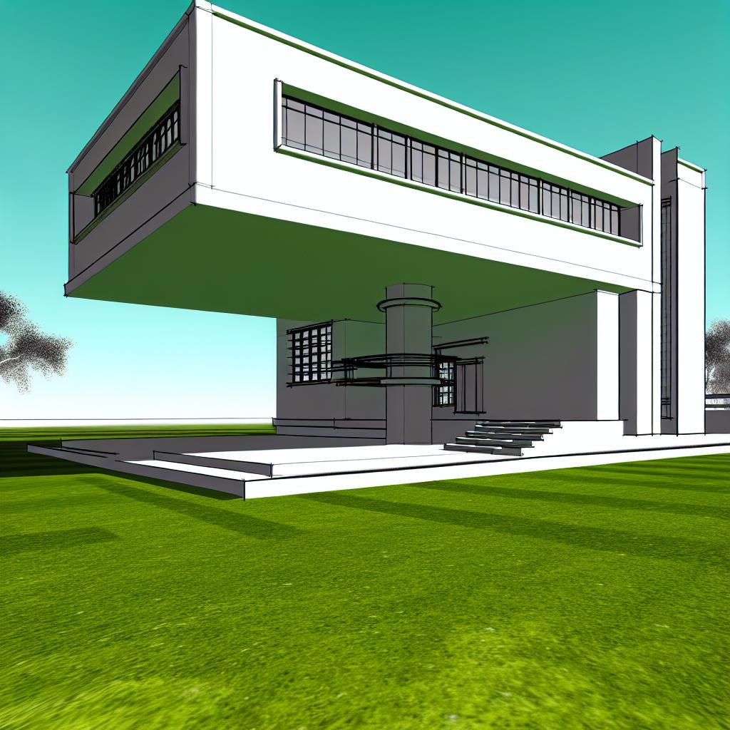 The iconic design of the Villa Savoye by Le Corbusier.